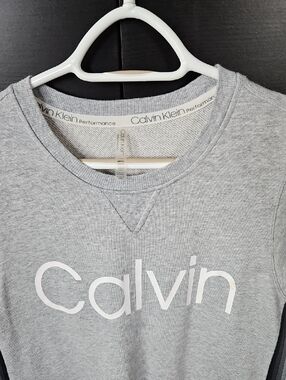 Calvin Klein Light Gray Logo Crewneck Dress